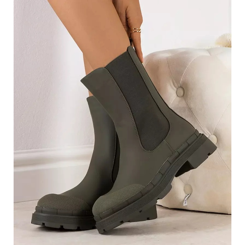 BM Zelené matné kozačky Antede zelená 2