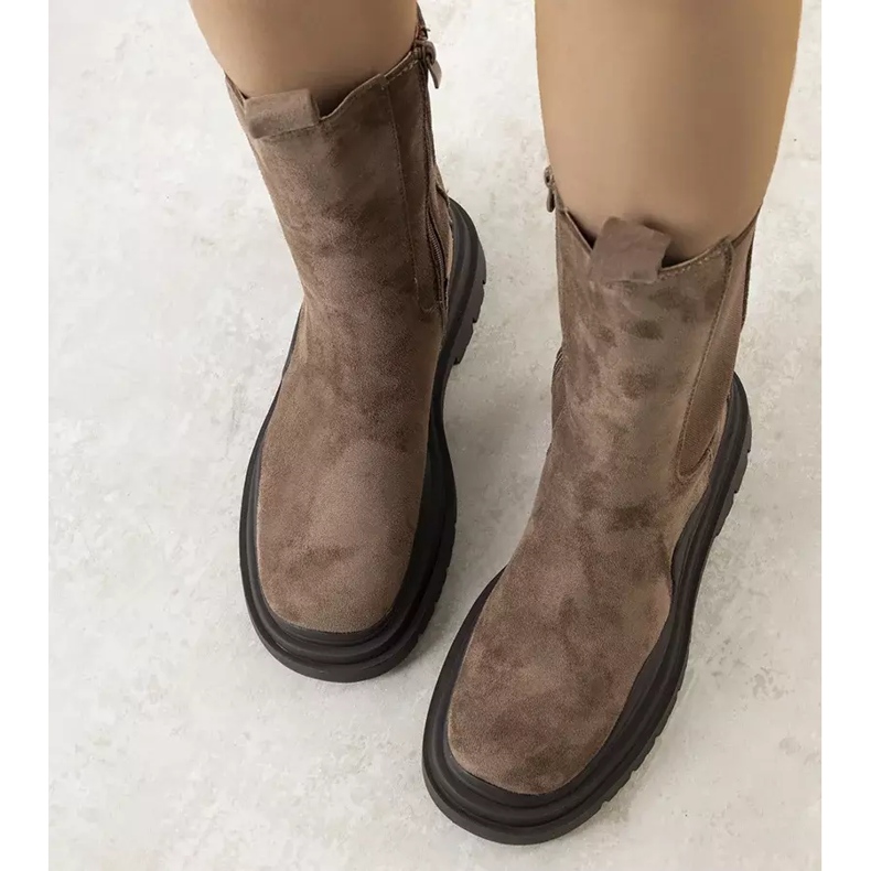 PA1 Hnědé boty na platformě Algade hnědý 2