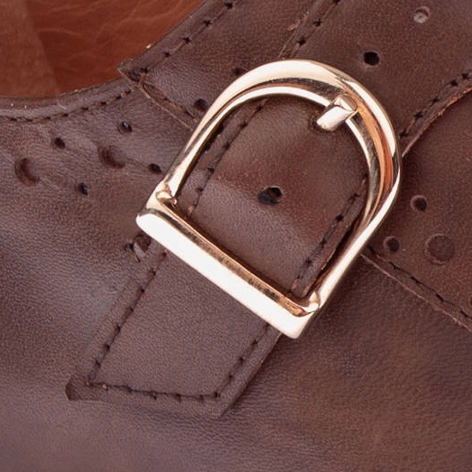 Marco Shoes Mniši z pravé kůže hnědý 2