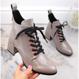 Lakované taupe dámské kozačky D&amp;A S.Barski Premium Collection MR870-66 béžový 1