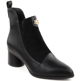 Dámské černé kozačky na vysokém podpatku D&amp;A S.Barski Premium Collection MR870-96 černý 1