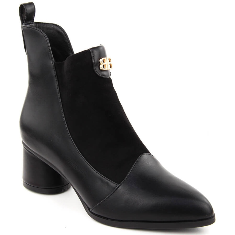 Dámské černé kozačky na vysokém podpatku D&amp;A S.Barski Premium Collection MR870-96 černý 1