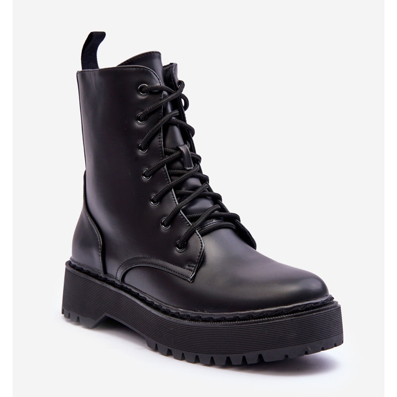 FB2 Kožené pracovní boty Black Teflorna černá 1