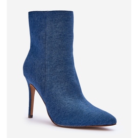 FB2 Džínové kozačky na vysokém podpatku modré Eberpia modrý 1 FB2 Džínové kozačky na vysokém podpatku modré Eberpia modrý 1