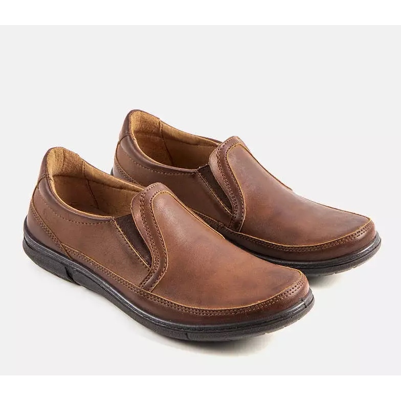 BM Hnědé pánské slip-on boty značky Lazar hnědý 2 BM Hnědé pánské slip-on boty značky Lazar hnědý 2