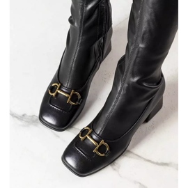 BM Černé vysoké kozačky od Marlion černý 2