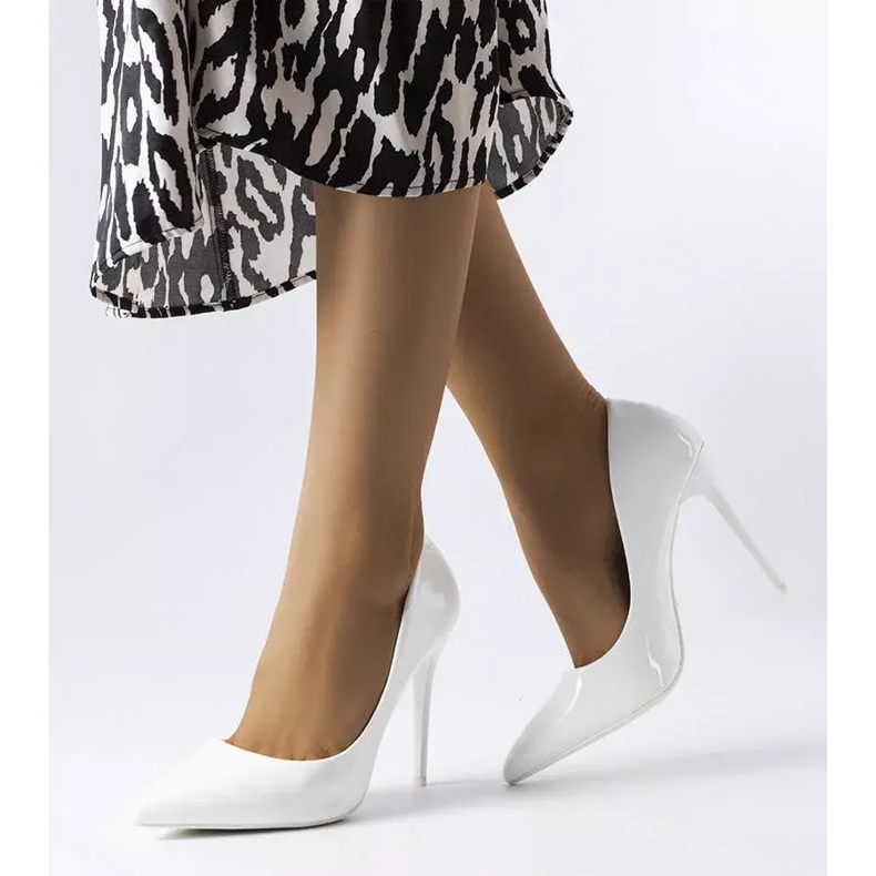 BM Iliana bílé lakované vysoké podpatky bílý 1