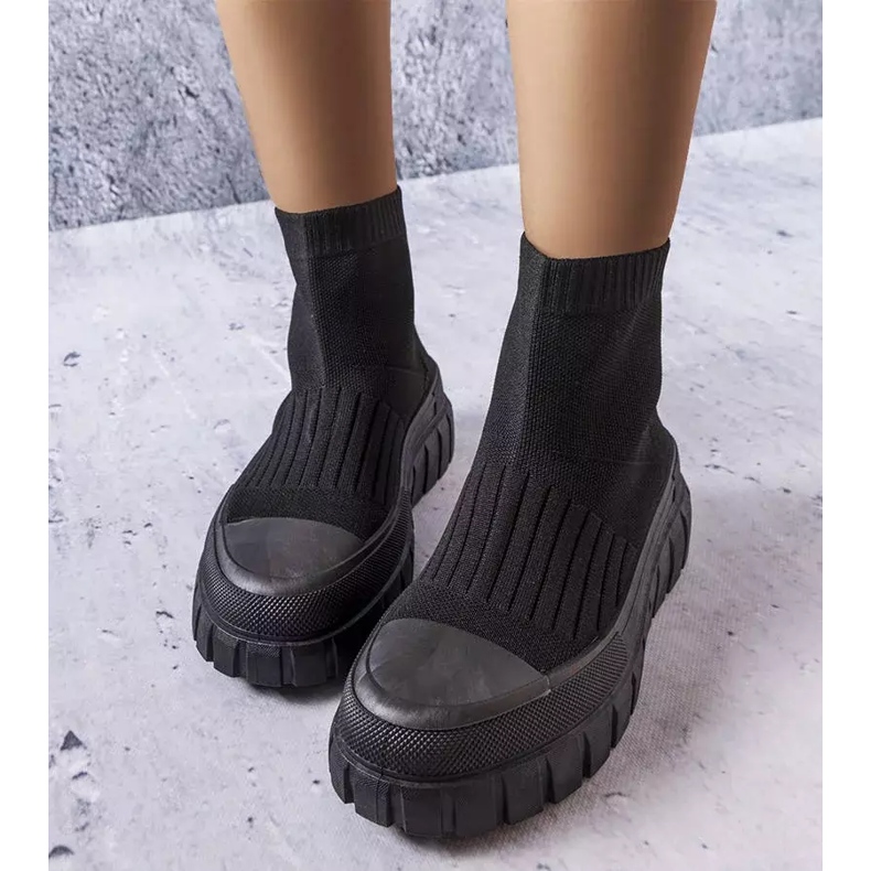 Černé ponožkové tenisky od Searlait černá 1 Černé ponožkové tenisky od Searlait černá 1