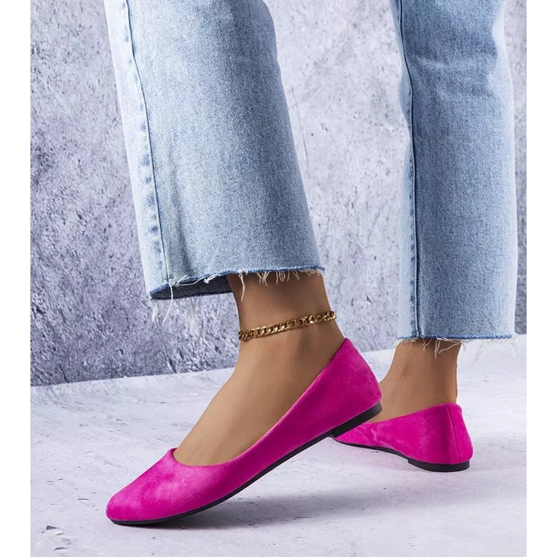 Růžové eko-semišové balerínky od Donatien růžový 1