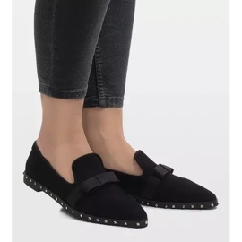 Černé nazouvací boty s cvočky B12-12 černý 2