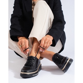 SHELOVET Dámské černé kožené boty Shlovet černá 1