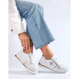 Dámské bílé kožené sportovní boty Shelovet bílý 1