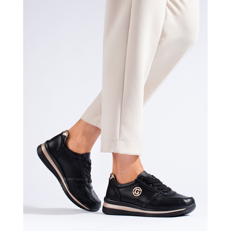 Černé kožené tenisky Shelovet černá 1