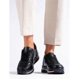 Černé kožené tenisky Shelovet černý 2