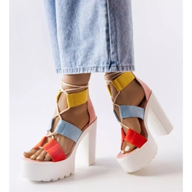 Inna Růžové masivní blokové sandály od Katja růžový 1