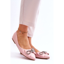 Sweet Shoes Elegantní Baleríny S Mašlí A Jednou Růžovými Kamínky 3