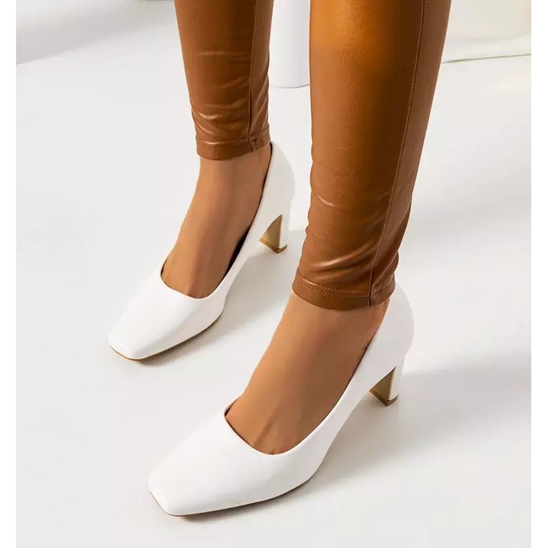 Dámské bílé lodičky Graves bílý ecru 2