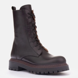 Marco Shoes Kožené boty Marco hnědý 1