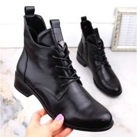 M. DASZYŃSKI Dámské kozačky na šněrování a zip zateplené černé M.Daszyński SA198-24 černá 1 M. DASZYŃSKI Dámské kozačky na šněrování a zip zateplené černé M.Daszyński SA198-24 černá 1