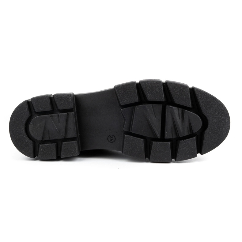 ARS Dámské kožené boty na silné podrážce s květinami 1163 černá 2