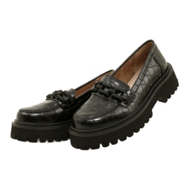 Kožené mokasíny s dekorací Filippo DP4792/23 BK CR černé černý 2