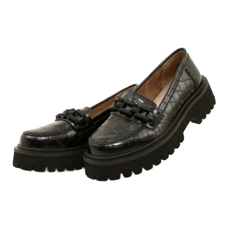 Kožené mokasíny s dekorací Filippo DP4792/23 BK CR černé černý 2