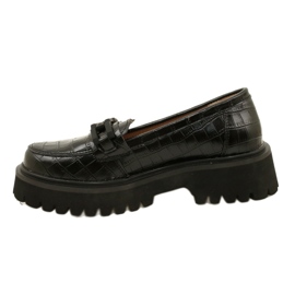 Kožené mokasíny s dekorací Filippo DP4792/23 BK CR černé černý 1