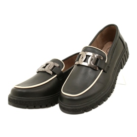 Stylová kožená dámská obuv Filippo DP4728/23 BK, černá černý 2