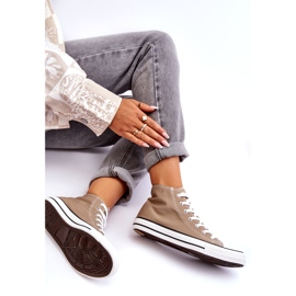 Dámské klasické vysoké béžové tenisky béžový 2