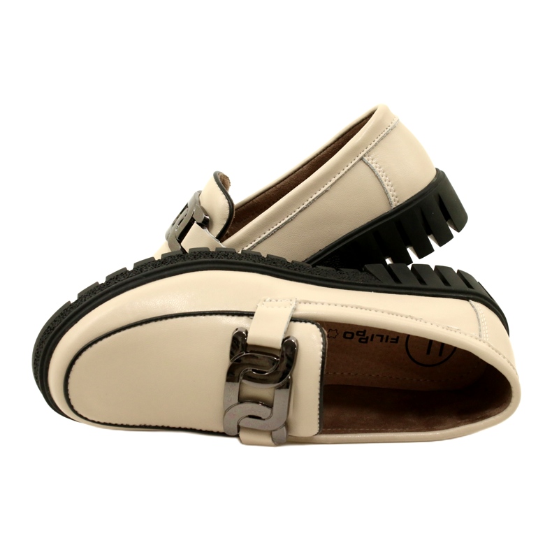 Stylové kožené dámské boty Filippo DP4728/23 BE béžový 4