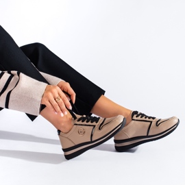 Kožené béžové tenisky Shelovet béžový 1