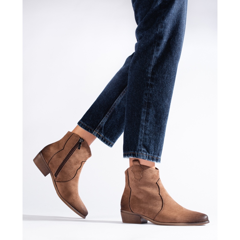 W. Potocki Potocki velbloudí nízké semišové kovbojské boty hnědý 1 W. Potocki Potocki velbloudí nízké semišové kovbojské boty hnědý 1