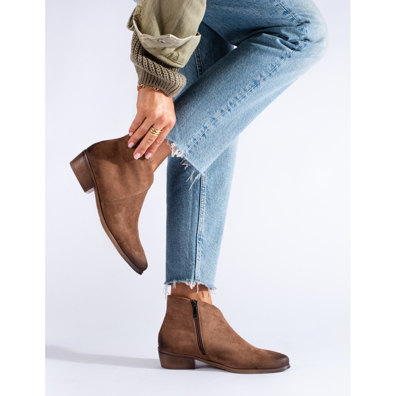 W. Potocki Hnědé semišové kovbojské boty značky Potocki hnědý 1