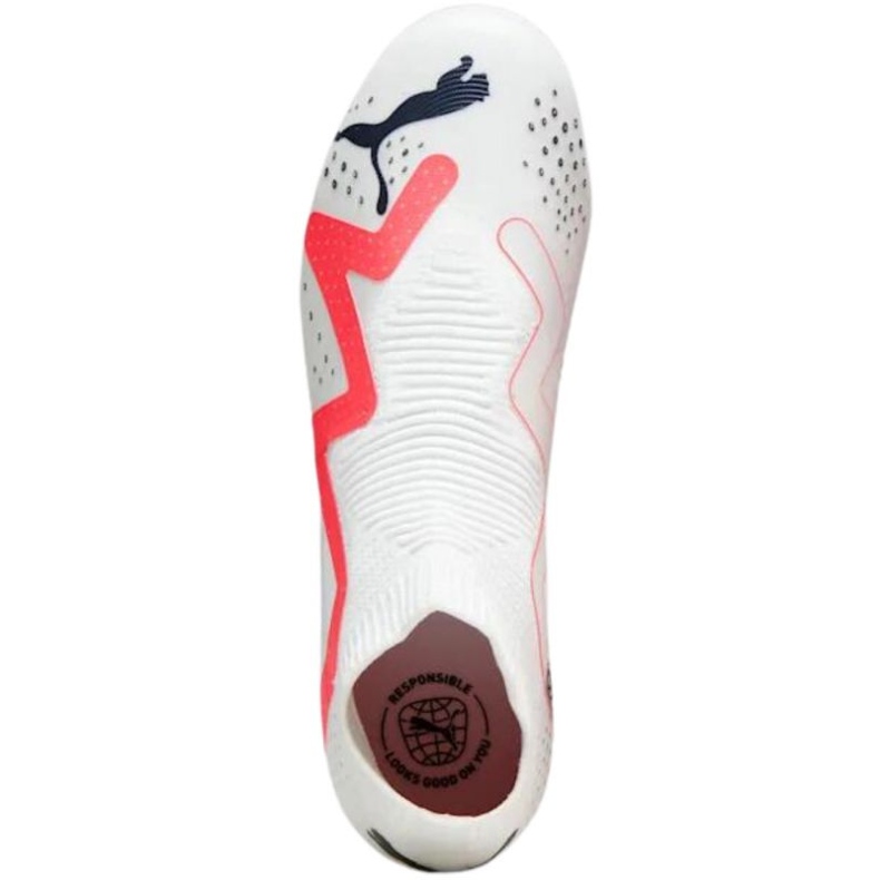 Puma Future Match+ Ll FG/AG 107366 01 bílé kopačky s ponožkou bílý bílý 5