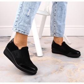 Dámské černé boty na klínku od Sergio Leone černý 1