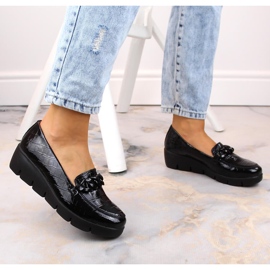 Kožené dámské boty, lakované černé Croco Filippo černá 1