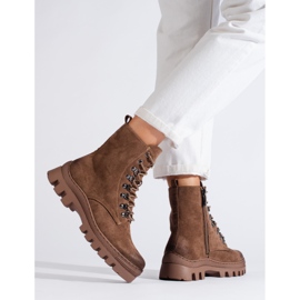 W. Potocki Béžové semišové dámské pracovní oděvy značky Potocki hnědý 2