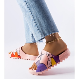 Růžové žabky s běhounem a potisky Lindale růžový 2 Růžové žabky s běhounem a potisky Lindale růžový 2