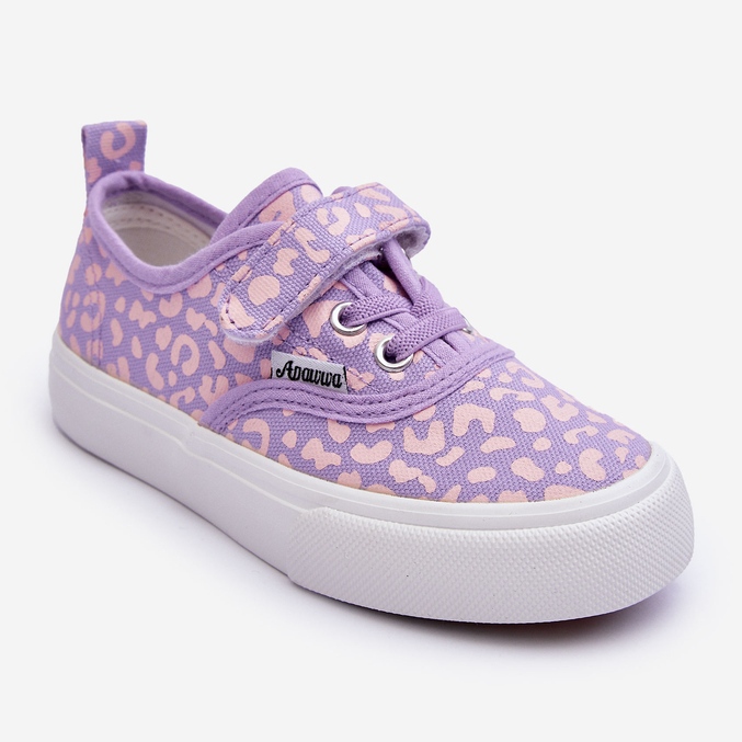PA1 Dětské tenisky se vzorem na suchý zip Purple Talirena fialová 1
