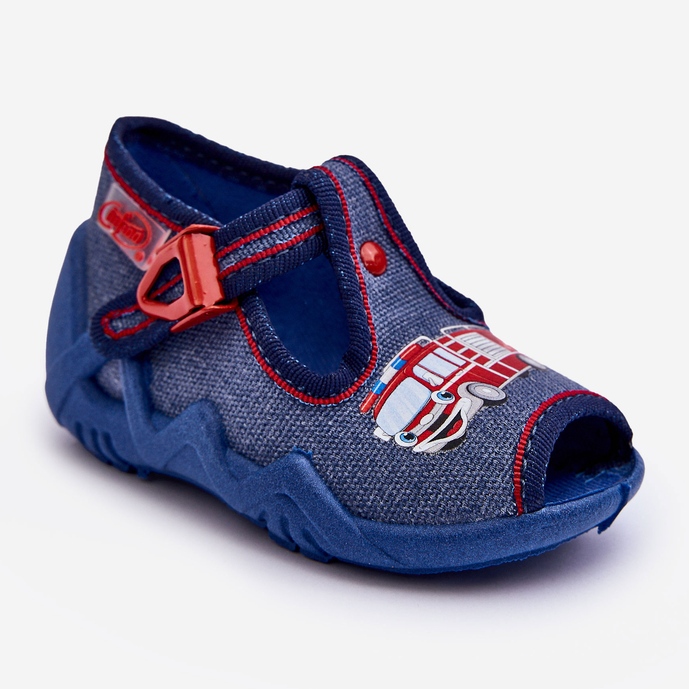 BEFADO S.A. Dětské sandály, pantofle Befado, Hasičské auto 217P118, Modré modrý 1