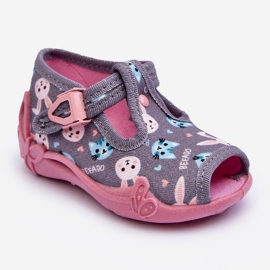 BEFADO S.A. Befado 213P139 Králičí pantofle Sandály, šedé a růžové růžový 1