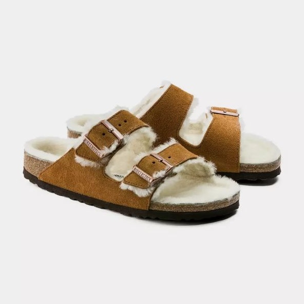 Žabky Birkenstock Arizona Shearling Mink W 1001135 hnědý 1