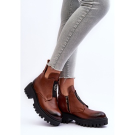 Lemar Dámské kožené kotníkové boty se zdobením, hnědá Lusanna hnědý 2 Lemar Dámské kožené kotníkové boty se zdobením, hnědá Lusanna hnědý 2