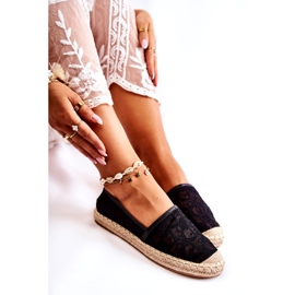 S.Barski Klasické dámské prolamované espadrilky, černé černý 4