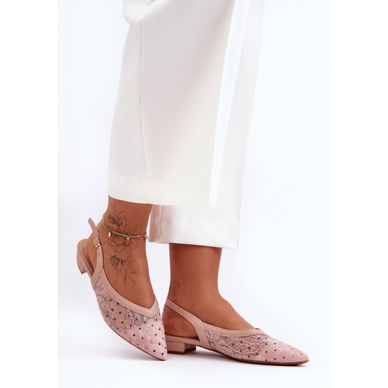 PG1 Dámské růžové puntíkované balerínky Adore růžový 1