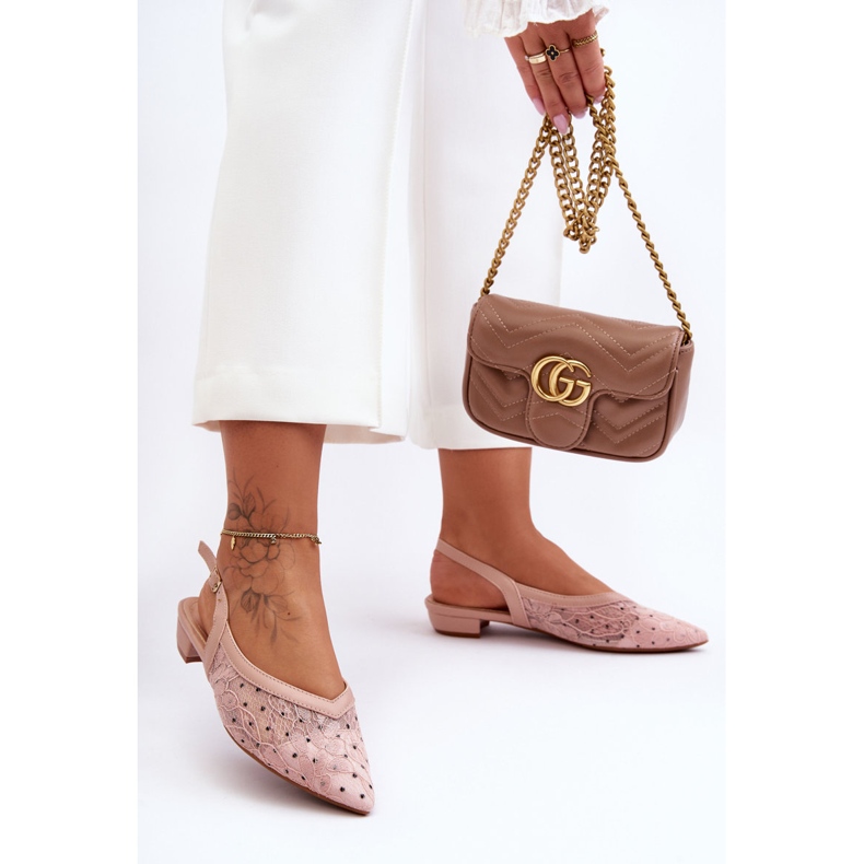 PG1 Dámské růžové puntíkované balerínky Adore růžový 2