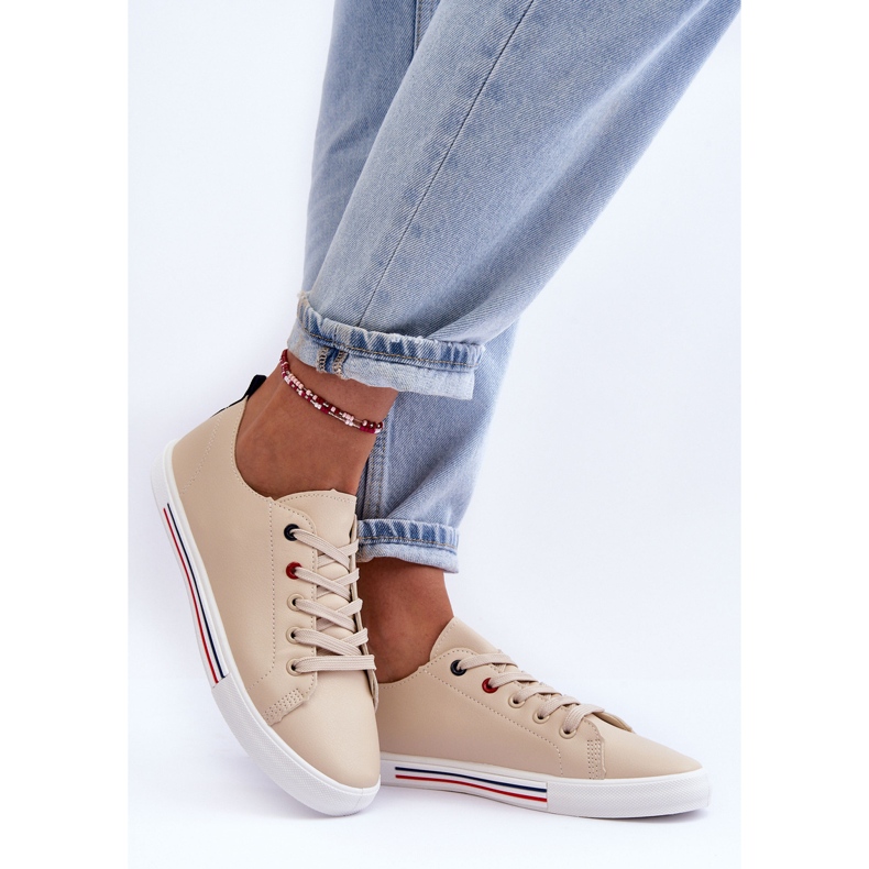 PE1 Dámská kožená sportovní obuv béžová Mosaia béžový 1