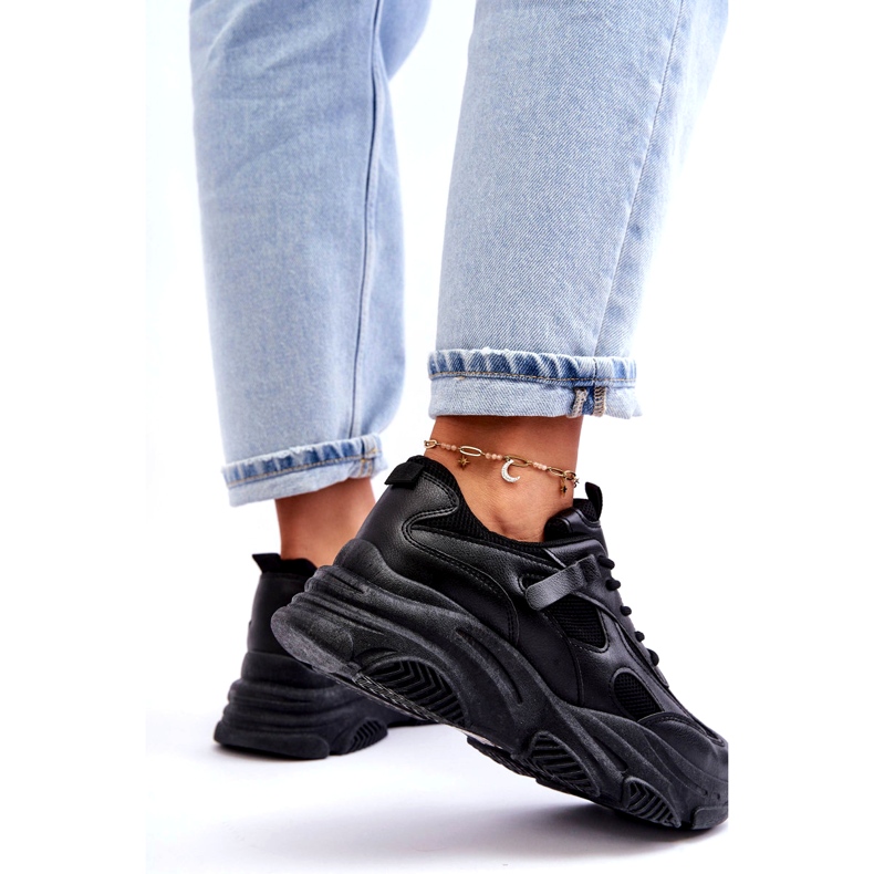 PA1 Dámské robustní tenisky na platformě černé Agnenia černá 3