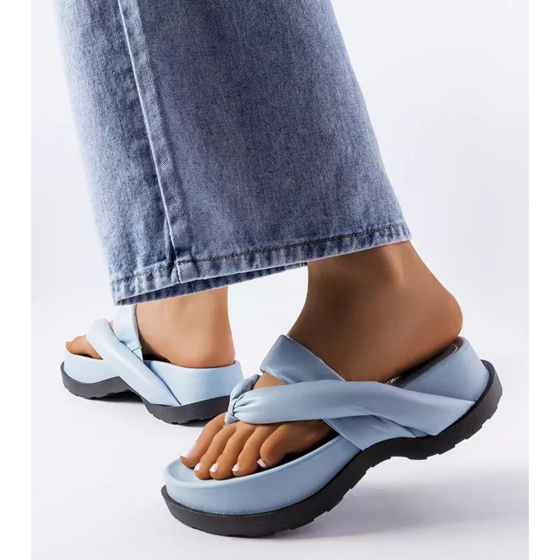 PA1 Modré sandály na platformě od Lachapelle modrý 2