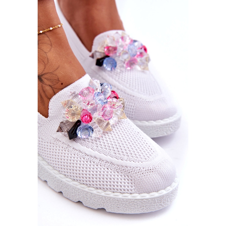 PM1 Dámské nazouvací tenisky se zdobením White Taylor bílý 3 PM1 Dámské nazouvací tenisky se zdobením White Taylor bílý 3